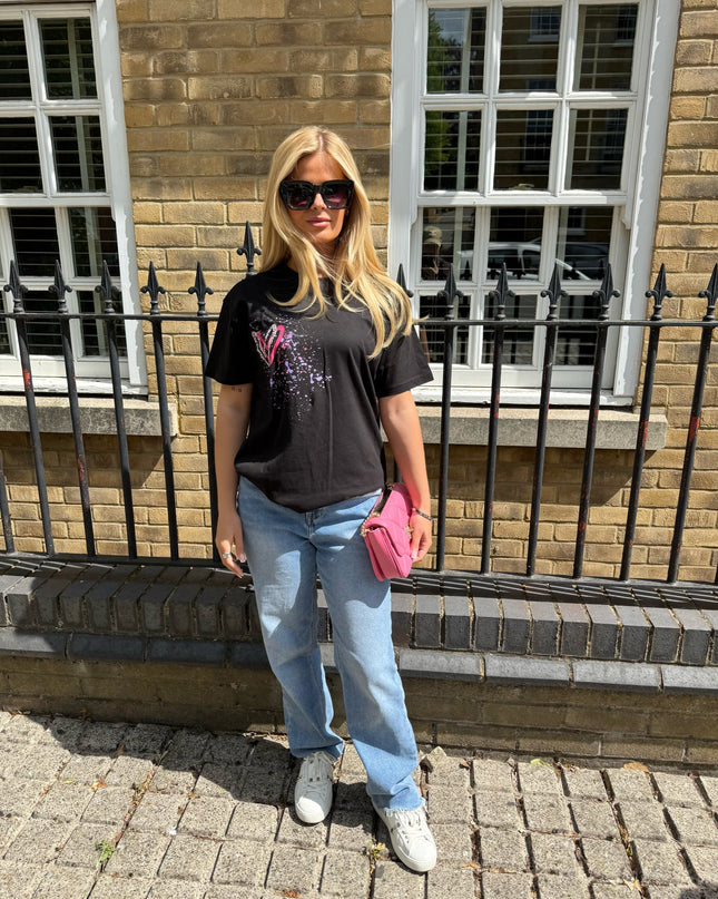 Multicoloured Leopard Print Heart Printed T-shirt Kids