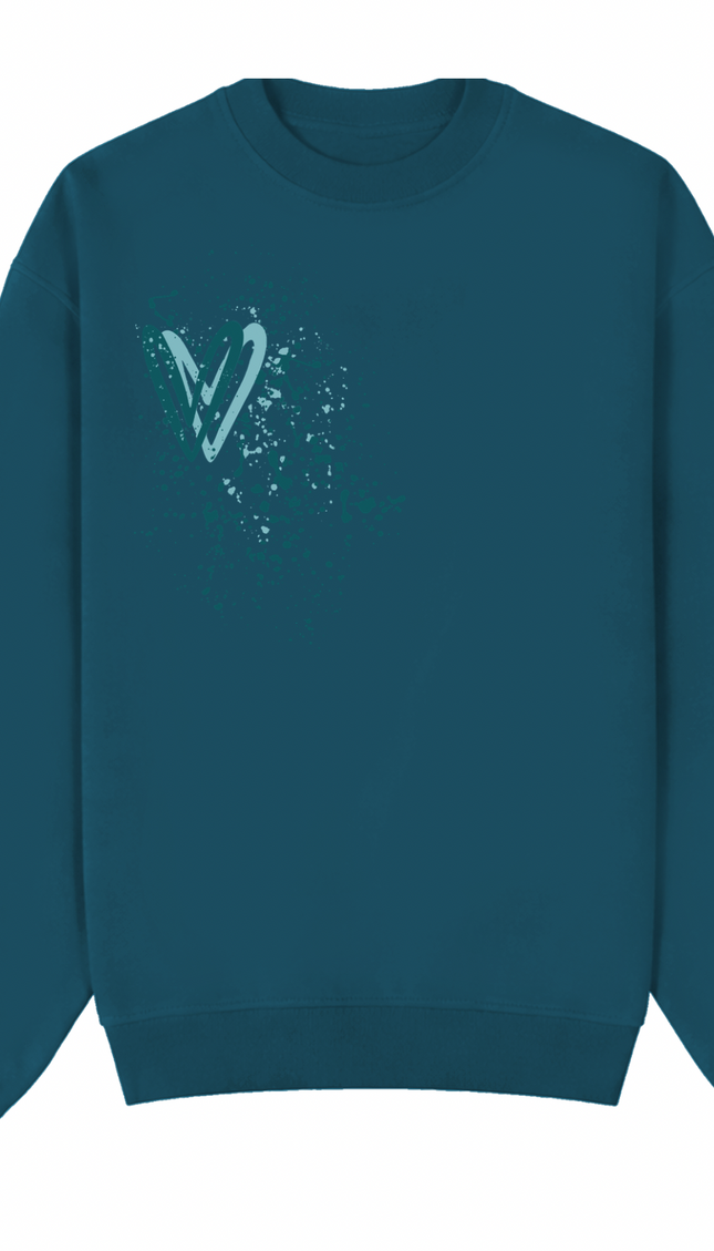 Teal Heart Printed Sweatshirt by Miss Runway – image 2