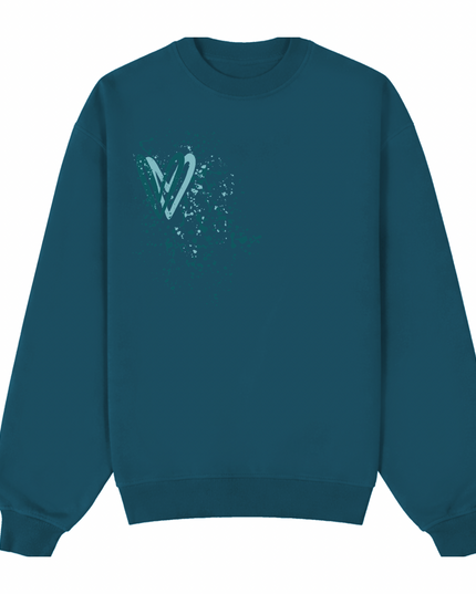 Teal Heart Printed Sweatshirt Adults