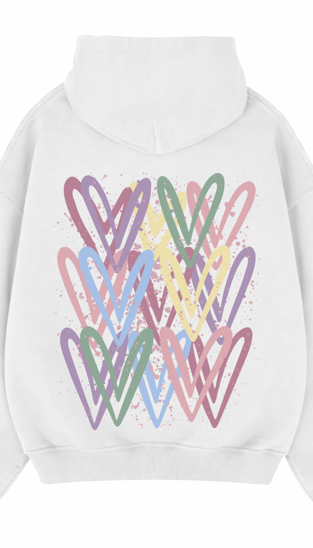 Dark Pastel Heart Printed Hoodie – image 7