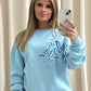 Royal Blue Heart Graffiti Sweatshirt Blue