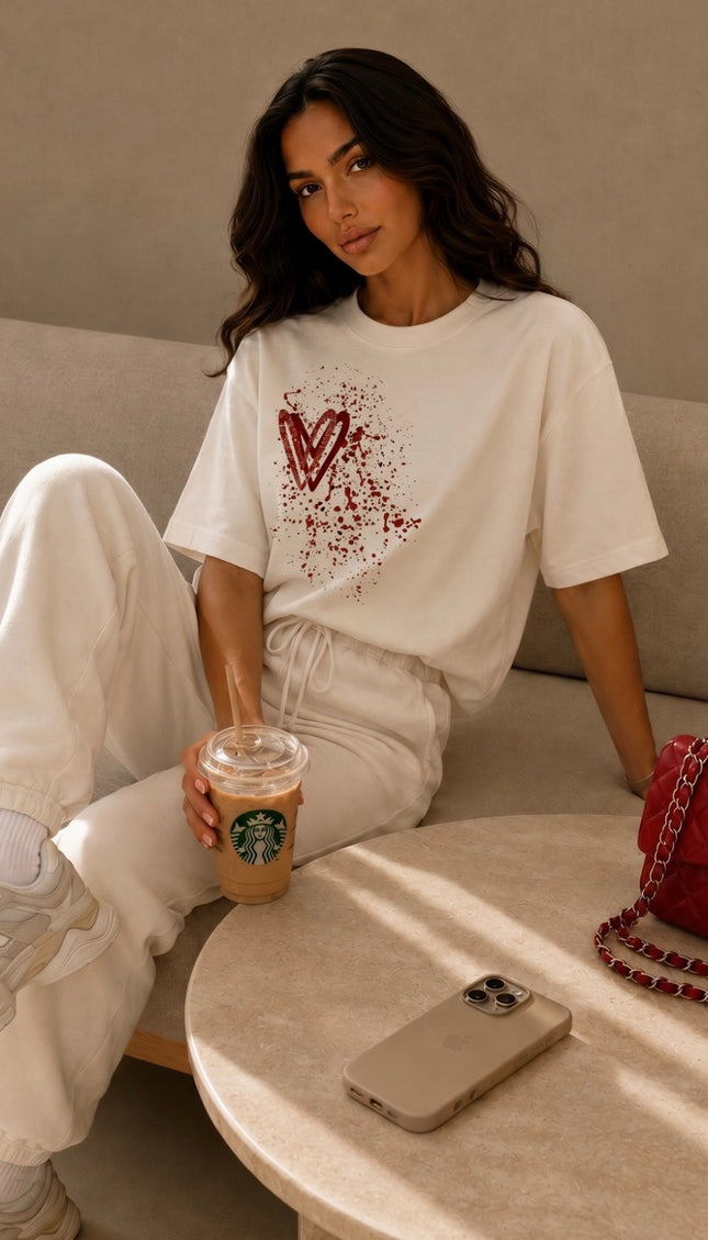 Red Paisley Heart T-shirt – additional view