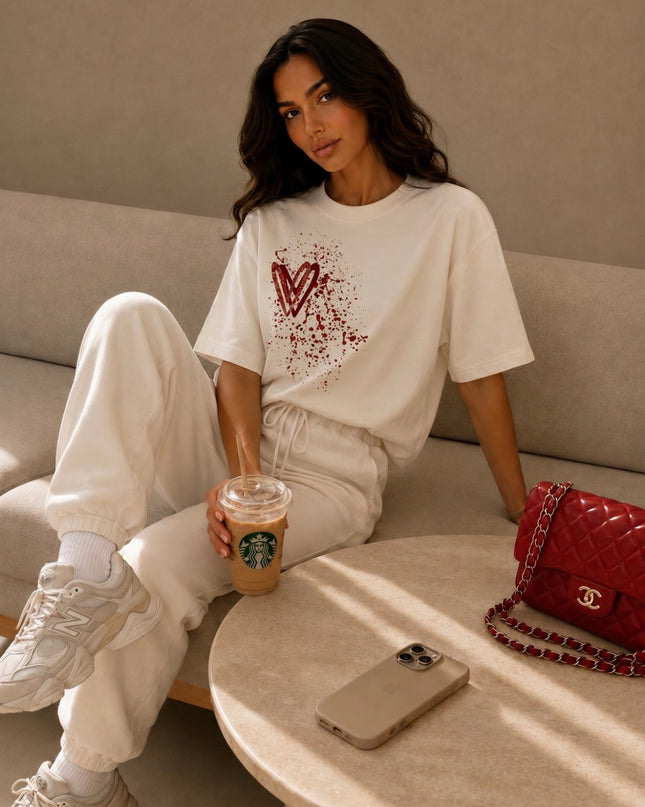 Red Paisley Heart T-shirt