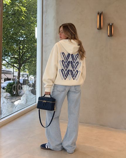 Graffiti Navy Heart Hoodie – alternate view