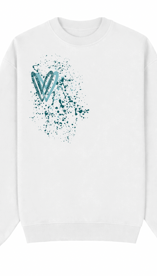 Teal Paisley Heart Printed Sweatshirt by Miss Runway – image 2