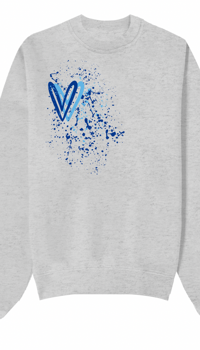 Royal Blue Heart Printed Sweatshirt – image 8