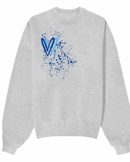 Royal Blue Heart Printed Sweatshirt Adults
