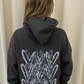 Grey Heart Graffiti Hoodie Charcoal Grey