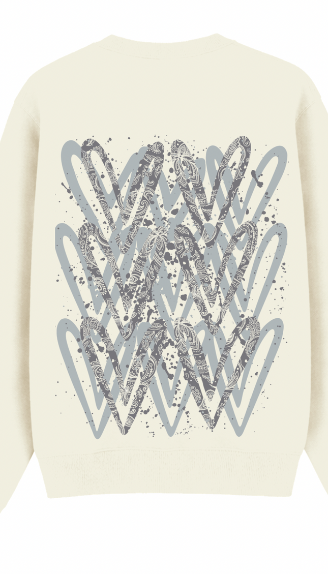 Grey Paisley Heart Printed Sweatshirt – additional view