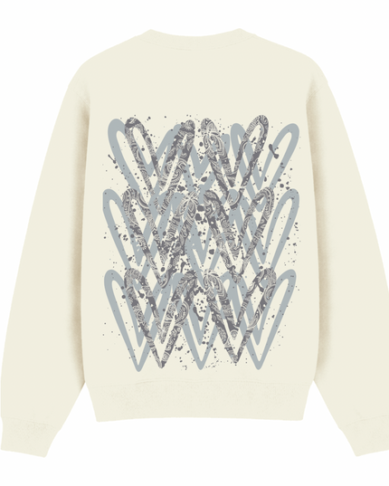 Grey Paisley Heart Printed Sweatshirt Adults