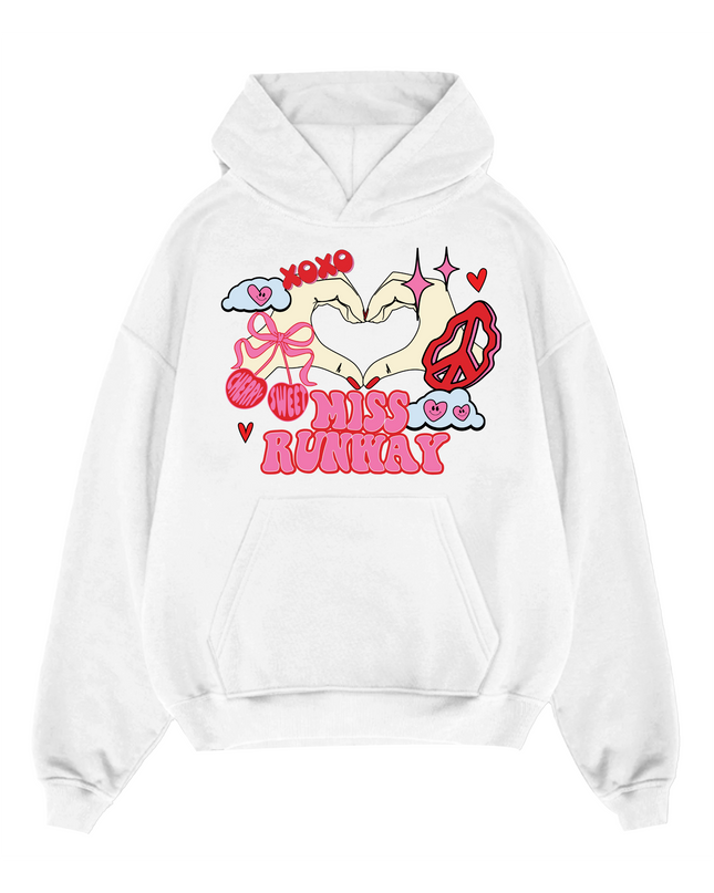 Miss Runway Heart Fingers Hoodie Adults