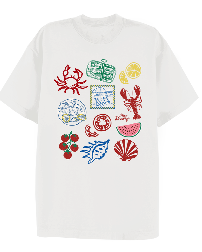 Crab, Seashell Printed T-shirt Adult