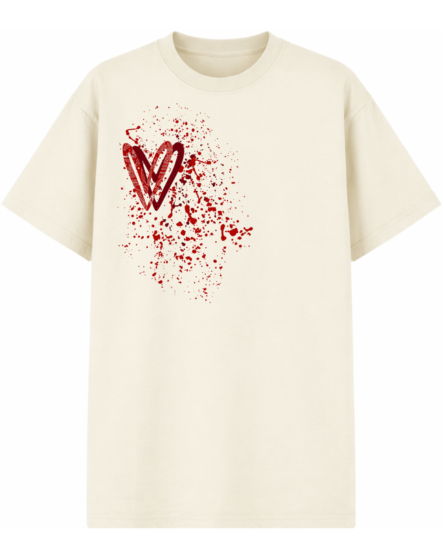 Red Paisley Heart Printed T-shirt Adult