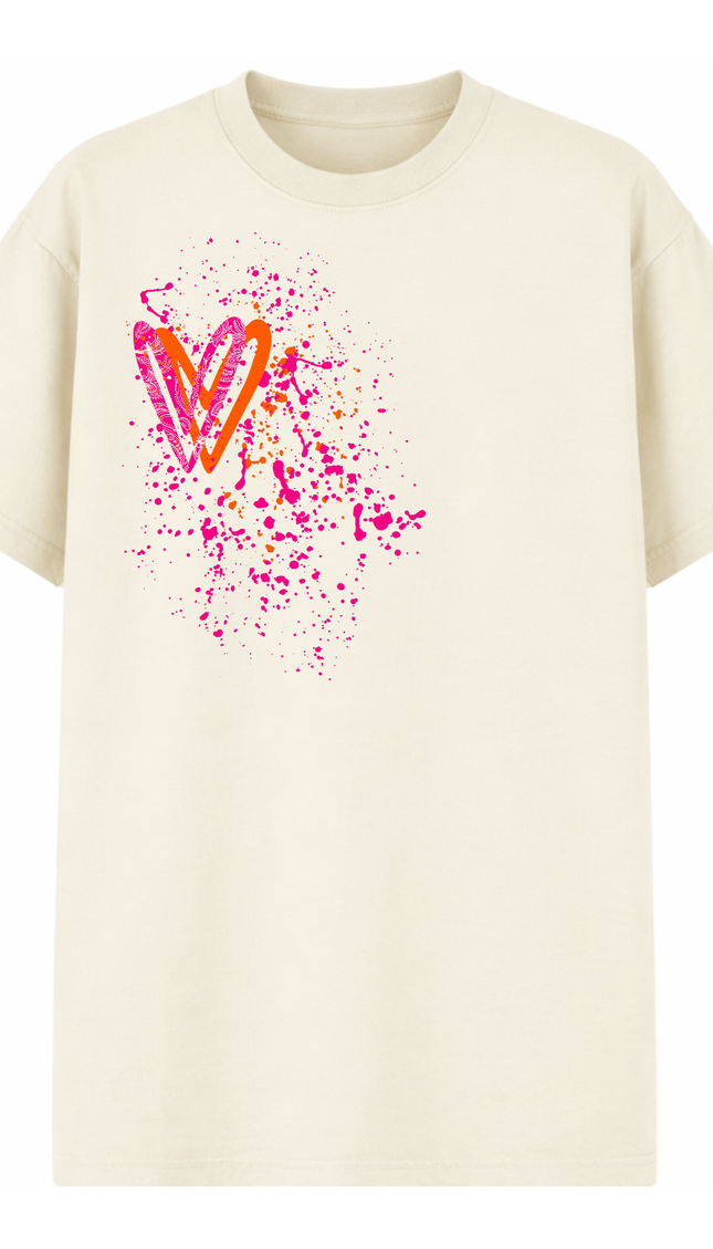 Neon Paisley Heart Printed T-shirt – image 4