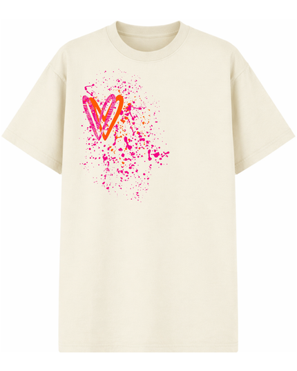 Neon Paisley Heart Printed T-shirt Kids