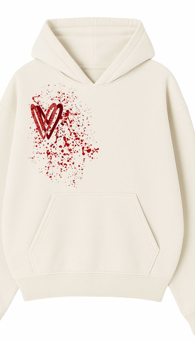 Red Paisley Heart Printed Hoodie – image 4