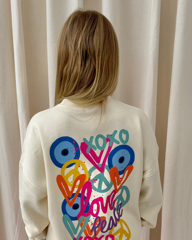 XOXO Graffiti Sweatshirt Cream