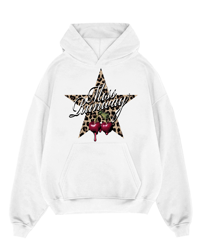 Miss Runway Leopard Heart Hoodie Adults