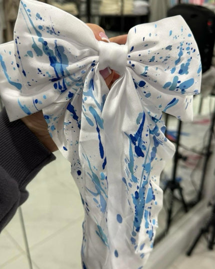 Spray Painted Satin Hair Bows