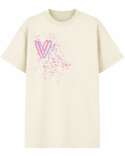 Pastel Heart Printed T-shirt Adult