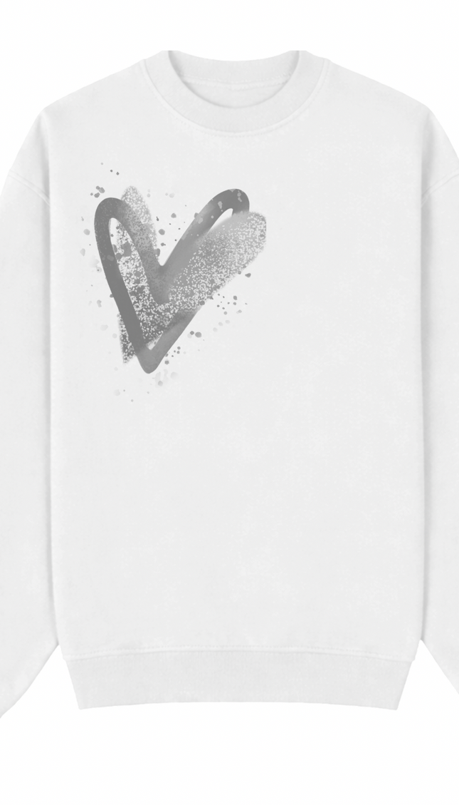 Grey Scatter Heart Printed Sweatshirt by Miss Runway – image 2