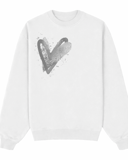 Grey Scatter Heart Printed Sweatshirt Kids