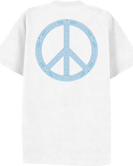Paisley Peace T Shirt Baby Blue