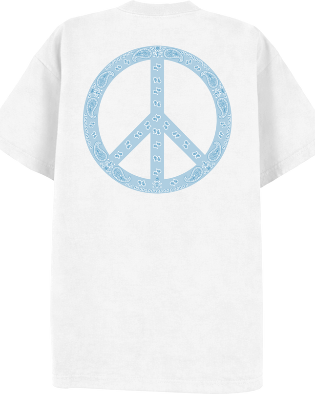 Paisley Peace T Shirt Baby Blue