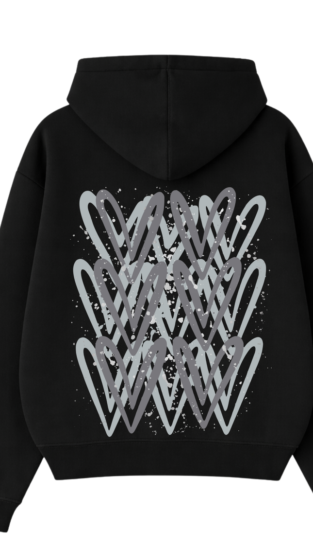Grey Heart Printed Hoodie – image 9