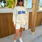 Miss Runway Bubble Sweatshirt Cream/Royal Blue