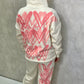 Coral Heart Sprayed Cream Hooded Tracksuit