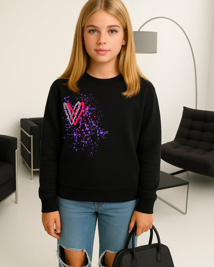 Multicoloured Leopard Heart Printed Sweatshirt
