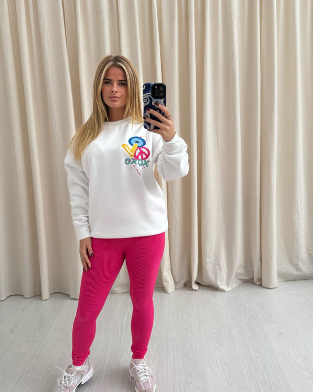 XOXO Printed Sweatshirt & Leggings Adults