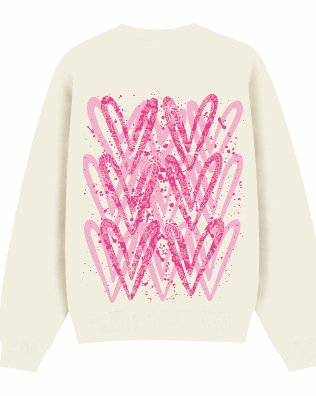 Hot Pink Paisley Heart Printed Sweatshirt Kids
