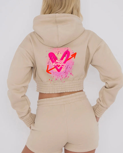 Miss Runway Heart Printed Short Set