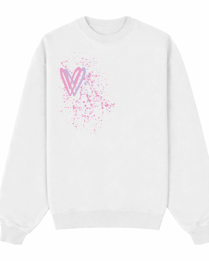 Pastel Heart Printed Sweatshirt Adults
