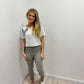 Grey Heart Cropped T-Shirt And Legging Set