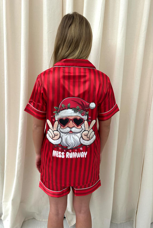 Miss Runway Groovy Santa Pyjamas Red