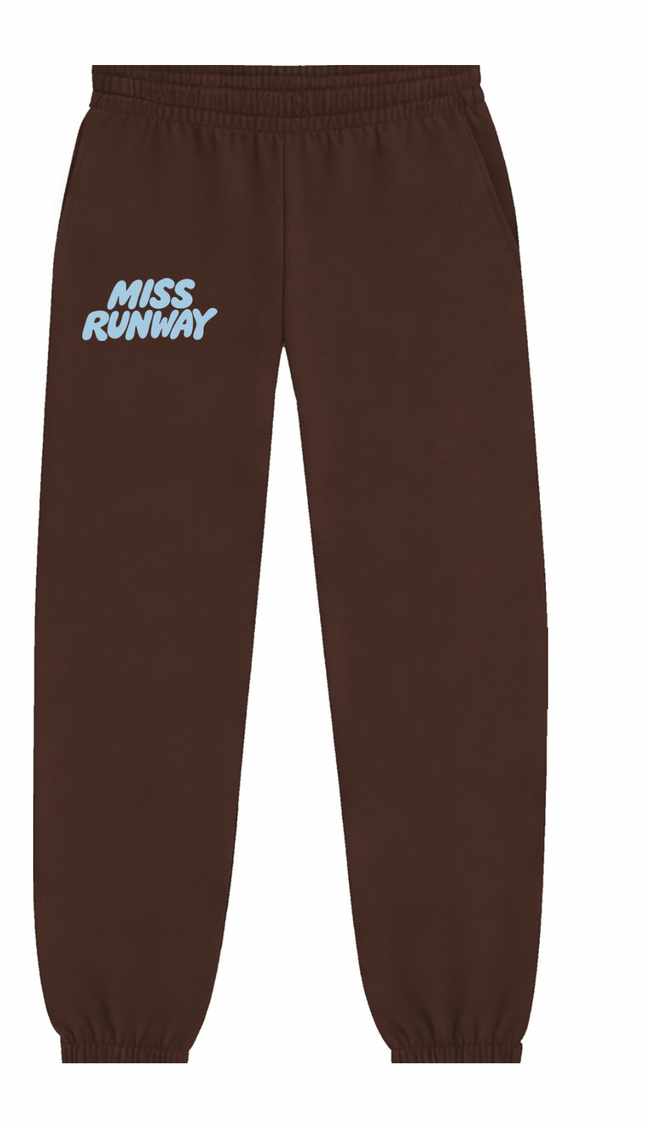 Miss Runway Established Joggers Brown/Blue – adult printed joggers by Miss Runway