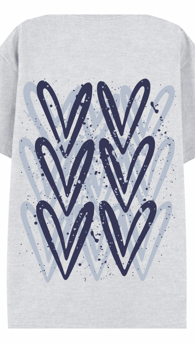Navy Heart Printed T-shirt – additional view