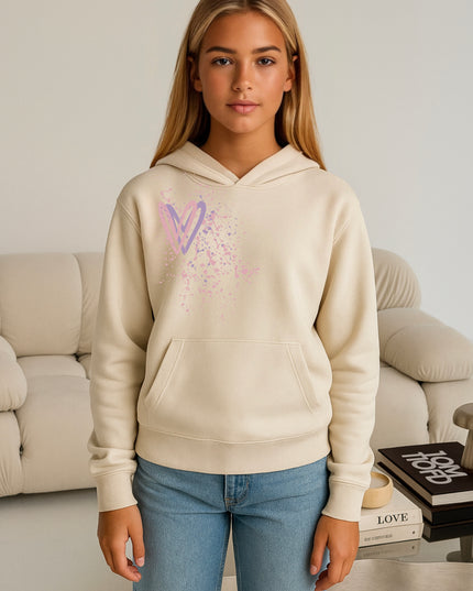 Dark Pastel Heart Printed Hoodie