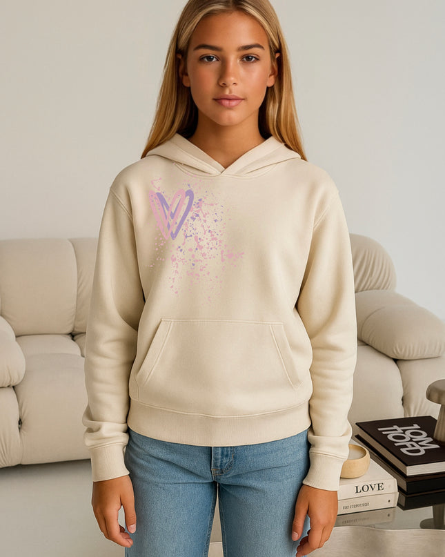 Dark Pastel Heart Printed Hoodie