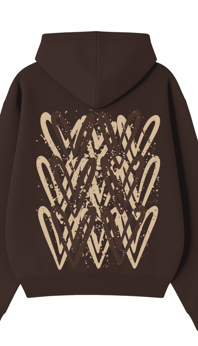 Brown Heart Printed Hoodie – additional view
