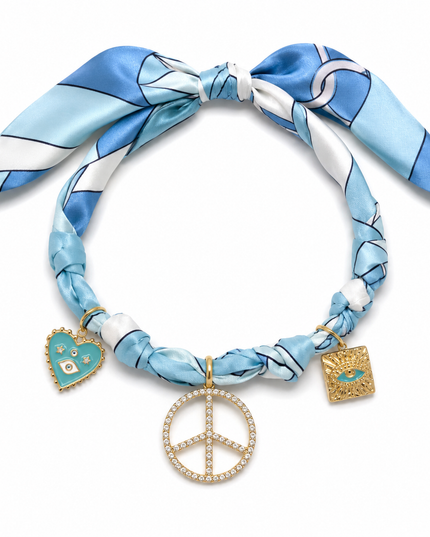 Endless Opulence Bandanna Choker Blue