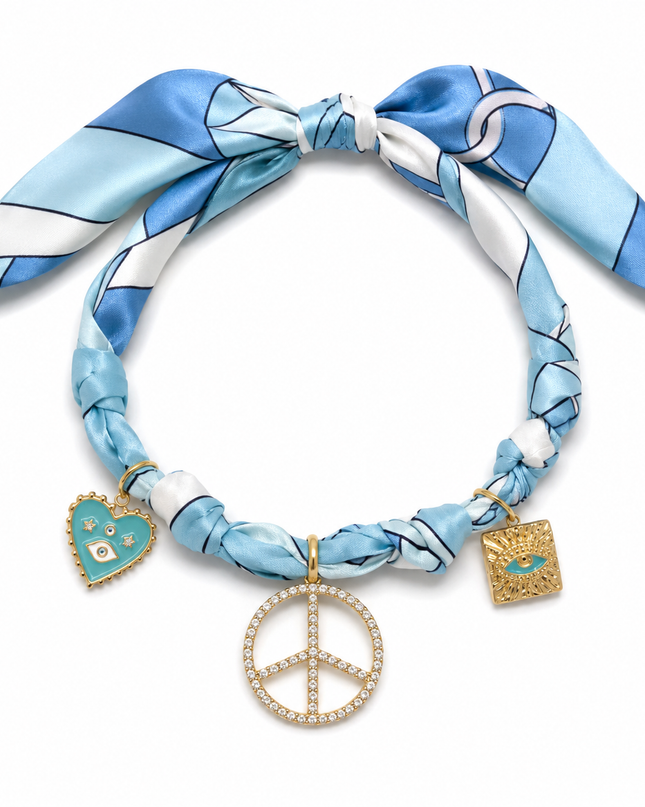Endless Opulence Bandanna Choker Blue