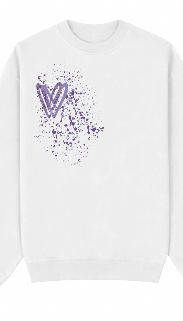 Lilac Paisley Heart Printed Sweatshirt by Miss Runway – image 2