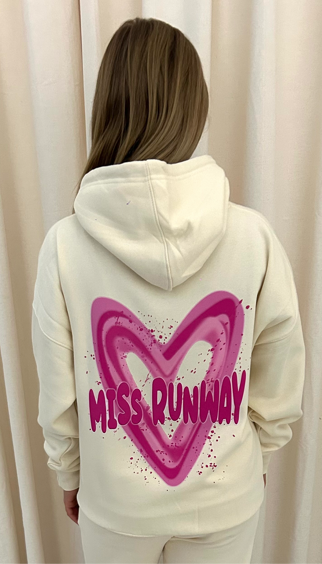 Miss Runway Pink Heart Printed Hoodie – image 8