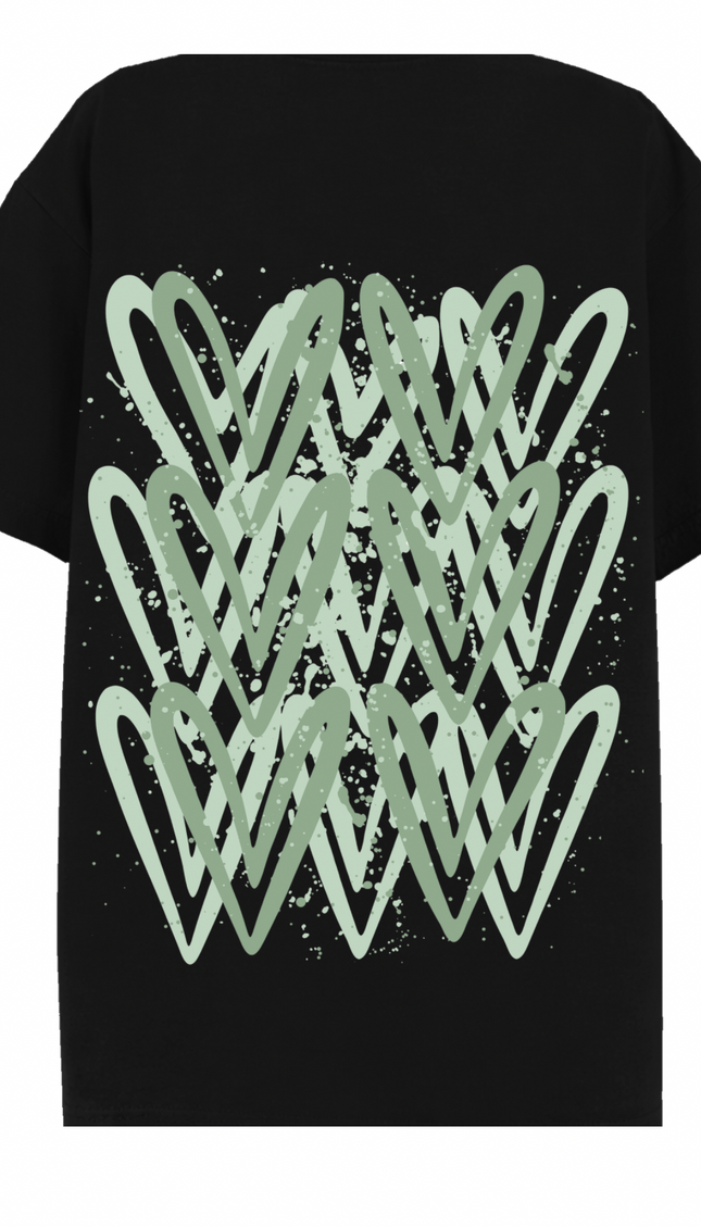 Sage Green Heart Printed T-shirt – image 5