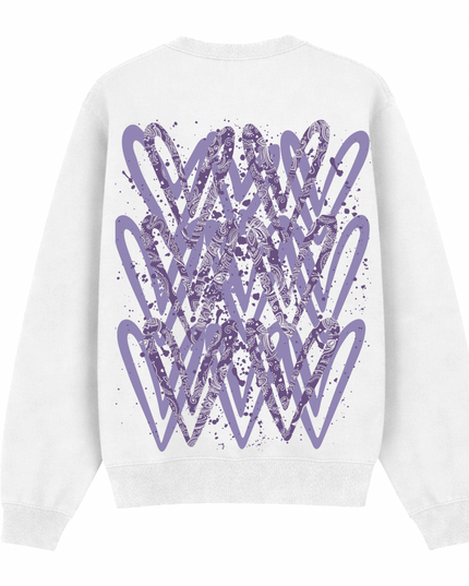 Lilac Paisley Heart Printed Sweatshirt Adults
