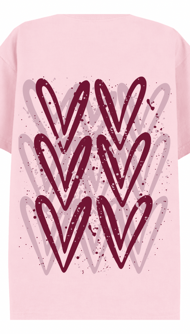 Burgundy Heart Printed T-shirt – image 9